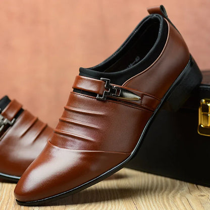 Classic White Men Dress Shoes 2024 Casual Business Leather Shoes for Men Point Toe Wedding Formal Shoes Men Size 46