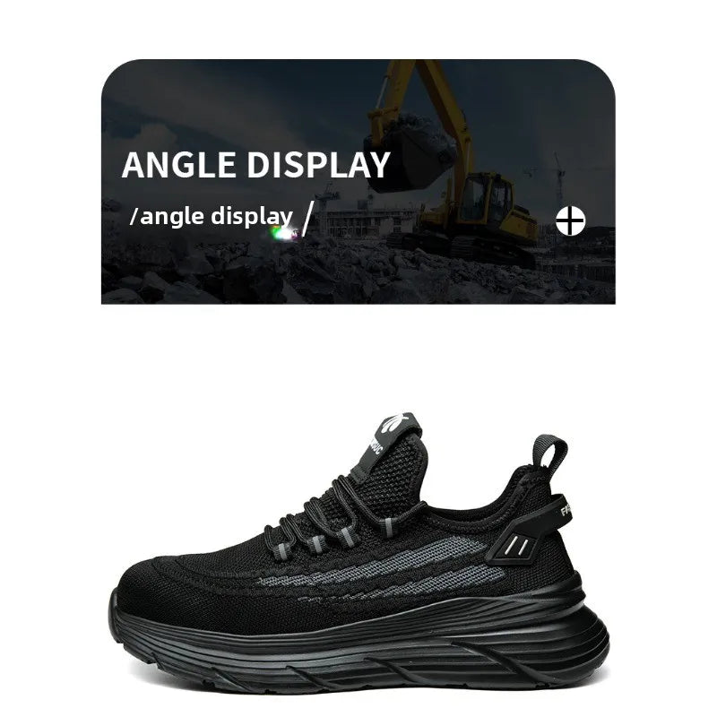 Men's Summer Labor Protection Shoes Insulated Anti-Smashing Anti-Piercing Steel Toe Caps Safety Comfortable Work Footwear