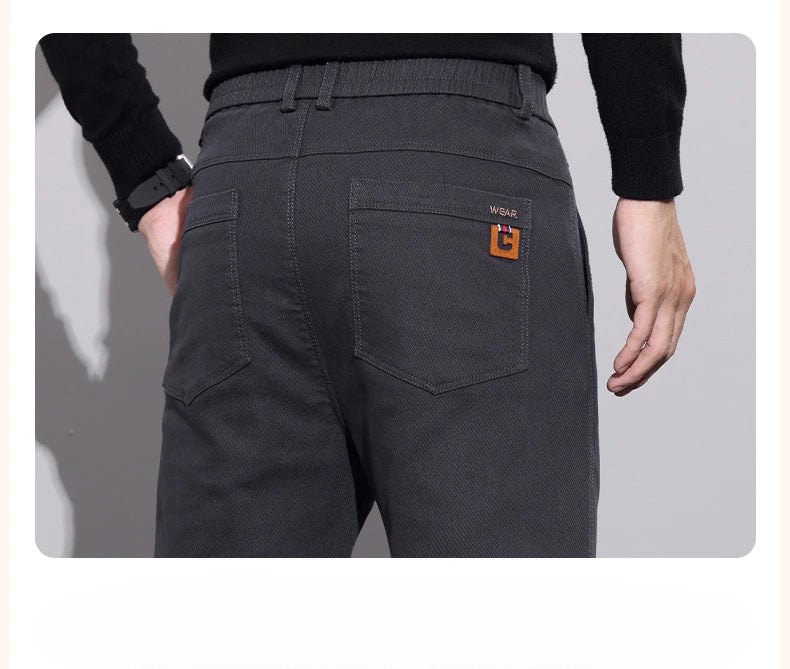 New Winter High-End Business Men's Suit Pants Autumn and Winter Slim Straight Casual Pants Versatile Fashion Trousers Korean
