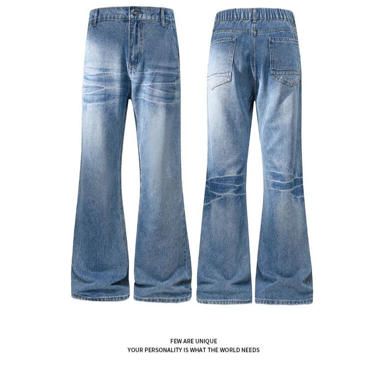 Retro Denim Pants Men's Jeans Loose Straight Casual Trousers Vintage Jeans Y2k Clothes Men's Pants Baggy Jeans Man  Four Seasons