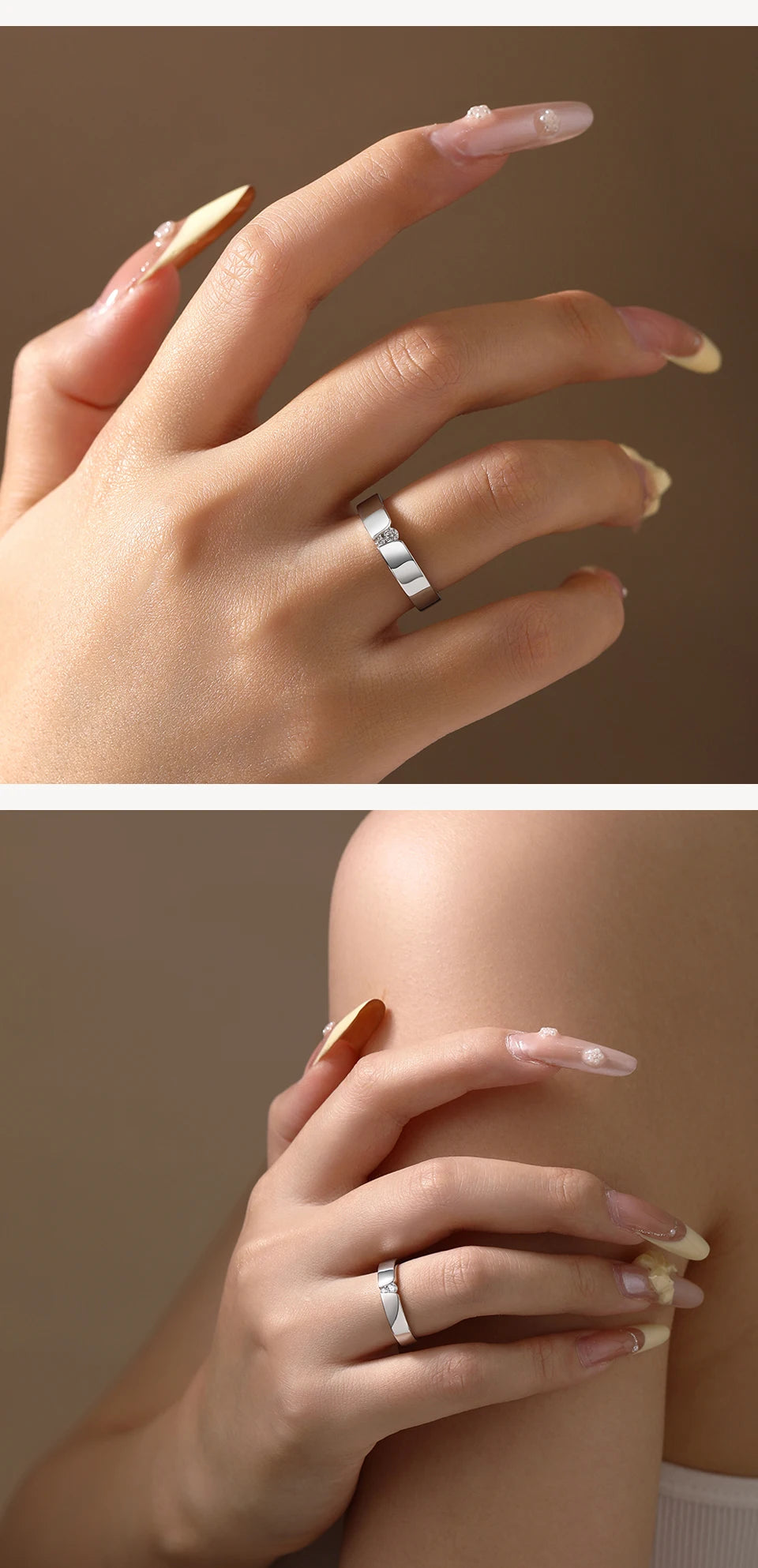 2025 Couple Ring Moissanite Diamond Brushed Design 925 Sterling Silver For Women Men Engagement Wedding Fine Jewelry