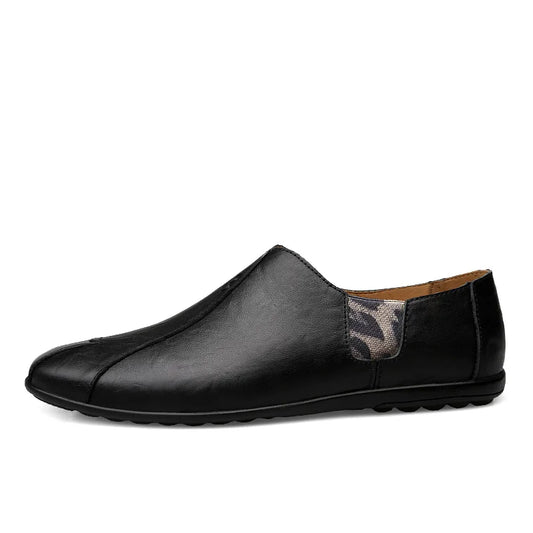 Sapatos Casuais Masculinos de Couro Genuíno Marca de Luxo Mocassins Masculinos Macios Respiráveis Mocasins Slip on Sapatos de Condução Preguiçosos Tamanhos Grandes 38-47