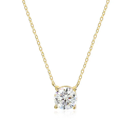 1-5CT Rose Gold Color Moissanite Necklace for Women D Color Sparkling Classic Lab Diamon Pendant Sterling Silver 925 100%