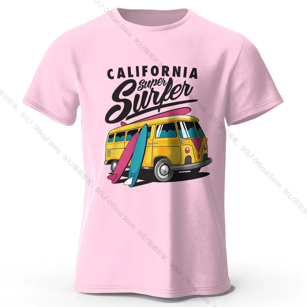 Surfer Sunrise Silhouette Printed Unisex Men Women T-Shirt Tees Tops 100% Cotton Ocean Wave Graphic Morning Ritual