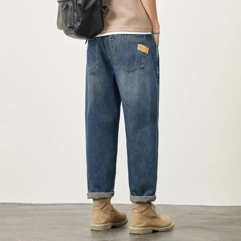 Summer Micro-cone Straight Jeans for Men Loose Comfortable and Versatile Casual Teenager Trendy Retro Trousers jeans for man