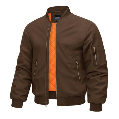Bomber Jacket Men Warm Zip Up Winter Padded Coat Casual Baseball Jackets Pilot Windbreaker Varsity Jackets