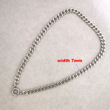 Necklace Women Men Choker Stainless Steel Geometric Rolo Link Cuba Paperclip Chain
