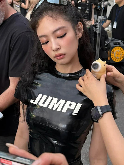 Summer New Trend T-Shirts Women Letter Print Reflection Design Short Sleeve Hot Girls High Street Style Crop Tops