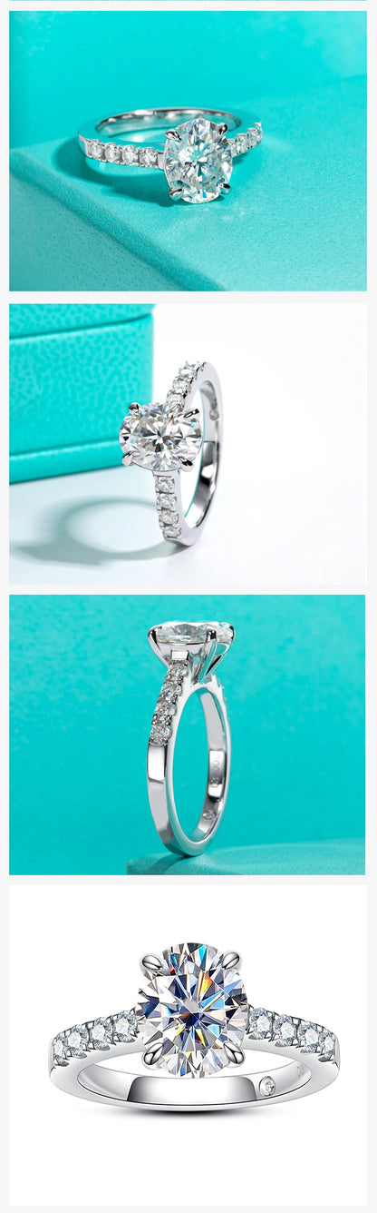 3ct Oval Cut D Color Moissanite Engagement Rings For Women 925 Sterling Silver Wedding Rings Women Jewelry Wholesale