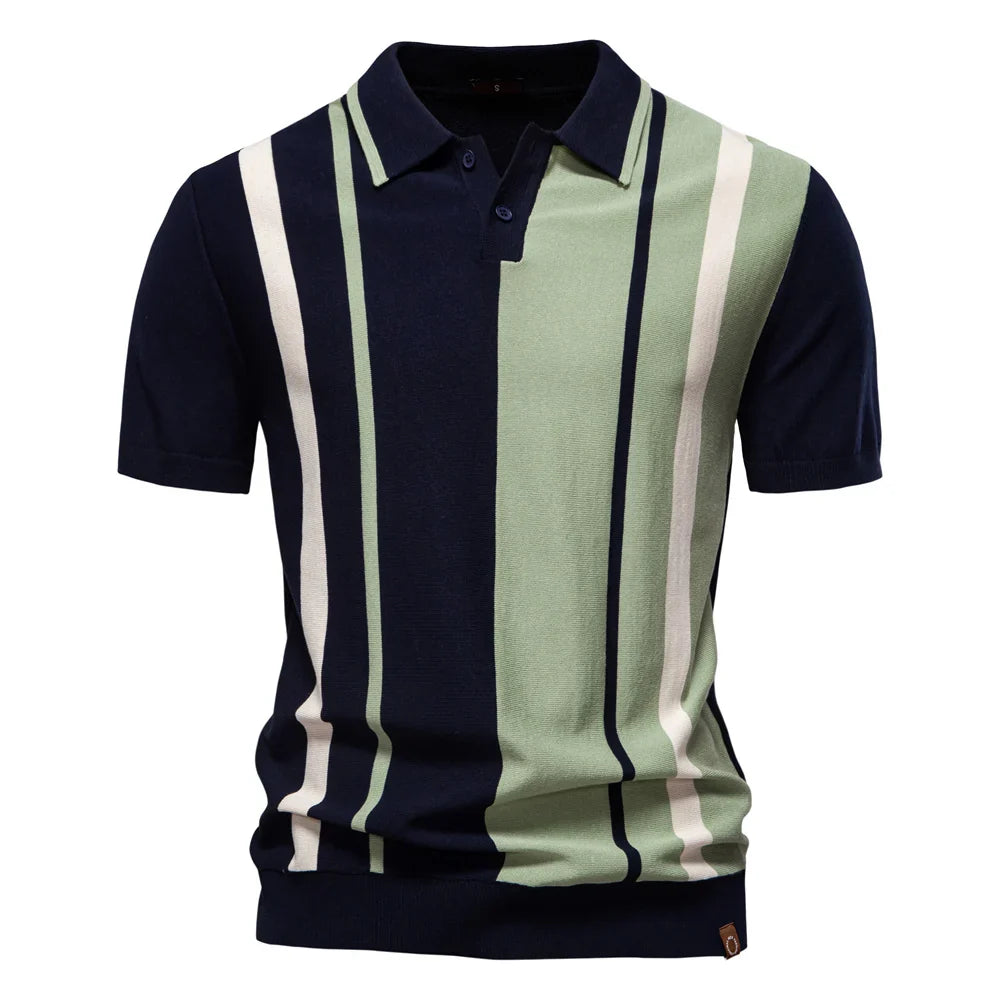 Brand Men's Striped Mesh Polo Shirt for High Quality Breathable Fabric Stylish Casual Male Polo Shirts ﻿
