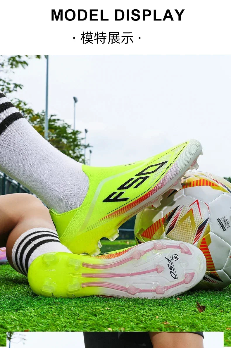 New Men Soccer Shoes Match Football Boots Non-Slip Boys High-quality Outdoor Sneakers Grass Cleats Hot-selling High-top Light