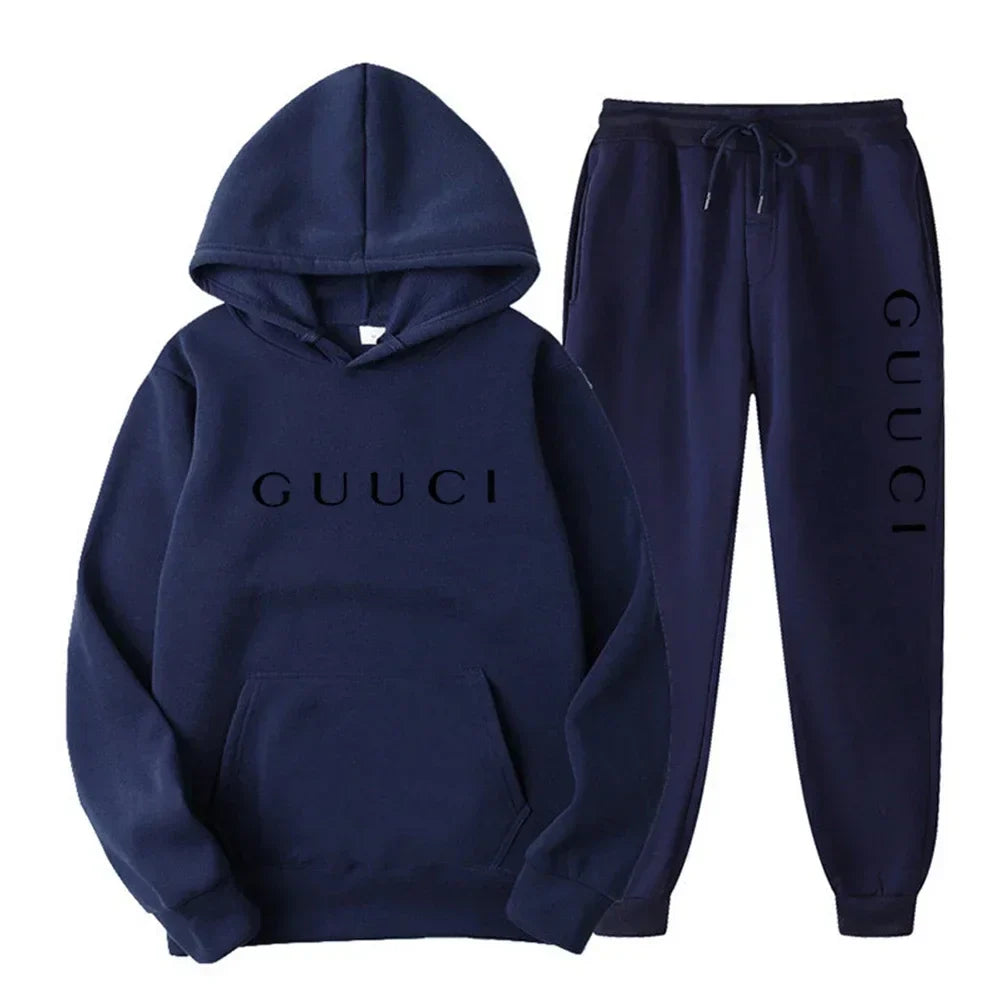 ashionable men's casual sports outfit - New style hooded sports shirt + sports pants set
