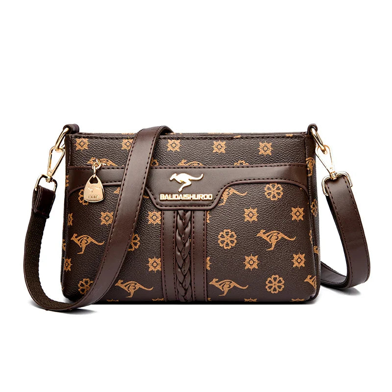Old Flower Leather Luxury Designer Crossbody Shoulder Mesenger Bags for Ladies Zipper Small Retro Women Bag Female Sac A Main