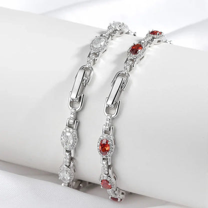 Oval Cut Zircon/moissanite Full Diamond Bracelets for Women Luxury Jewelry Bride Sparkling Bangles S925 Sterling Silver