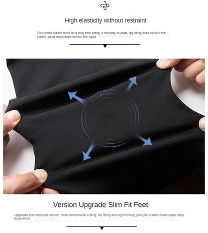Casual Suit Pants Stretch Men's Dress Pants Black Navy Blue Suit Pants Straight Slim-Fit Business Formal Trousers Plus Size 40