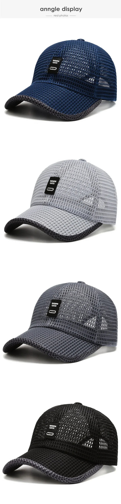 Men's Mesh Baseball Cap Breathable Summer Caps Dad Hat Outdoor Fishing Hats Bone Gorras Snapback Trucker Cap Women hat