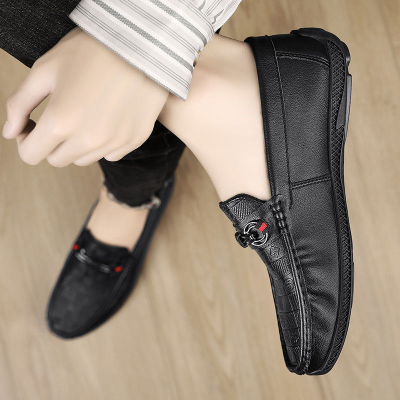 Fashion Leather Men Casual Shoes Slip on Formal Loafers Luxury Brand Comfortable Men Italian Soft Male Driving Shoes