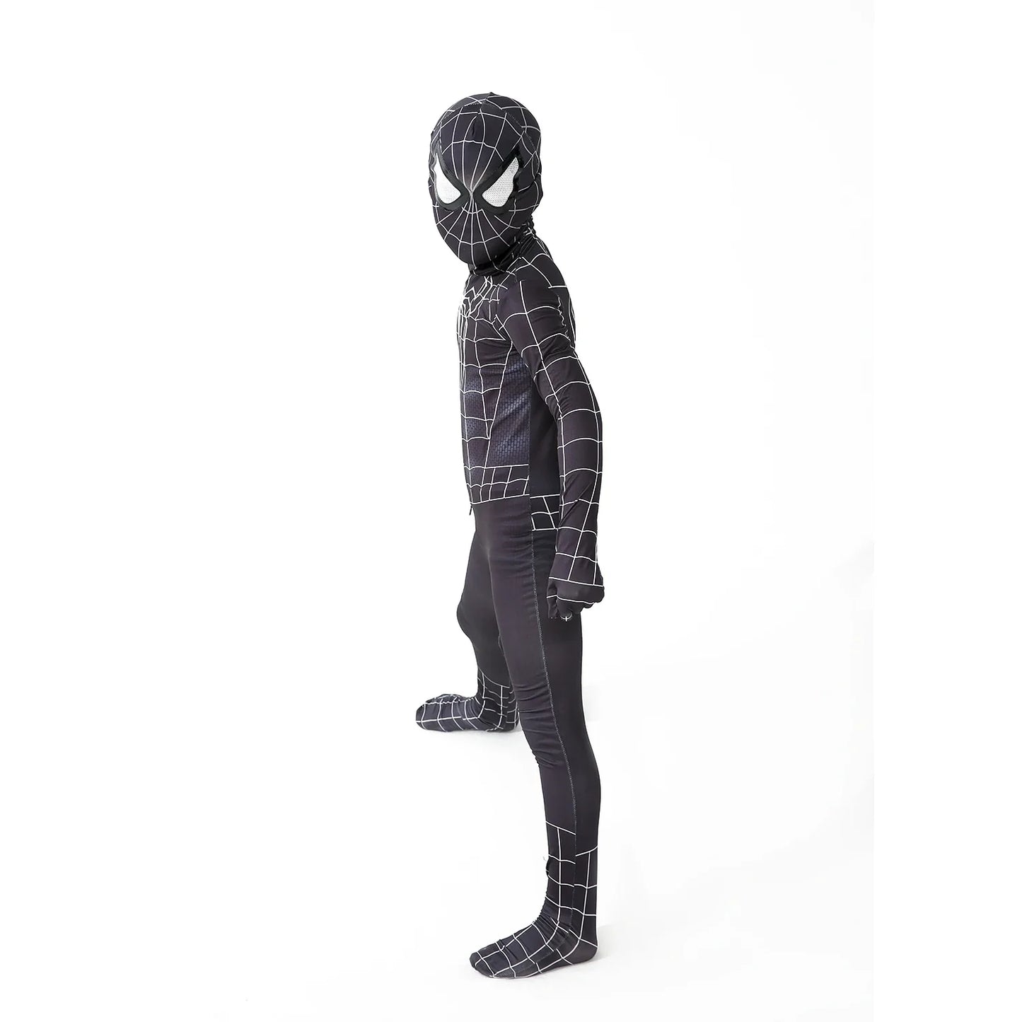 biack spider man  Superhero Costume Bodysuit for Spandex Zentai Halloween Cosplay Jumpsuit 3D Style