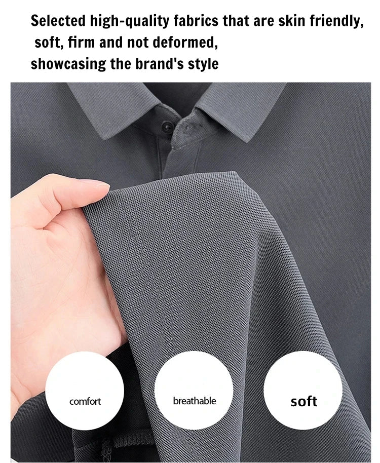 Luxury brand pony embroidery short sleeve polo shirt summer breathable solid color casual men T-shirt fashion high-end Paul top