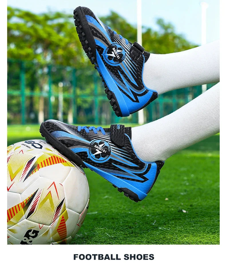 Kids Soccer Cleats Football Shoes AG/TF Studs Non Slip Wear Resistant Breathable Training Sneakers Children Boy Girl Match Boots