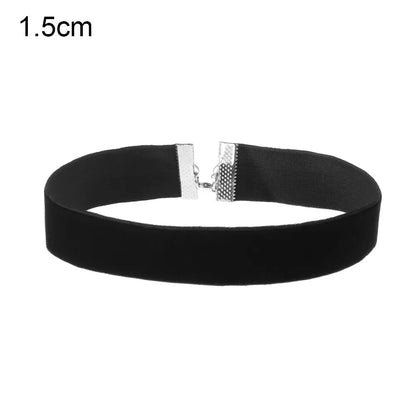 1PC New Fashion Adjustable Black Velvet Choker Wide Band Necklace Ribbon 90s Retro Vintage Gothic Goth Women Necklace