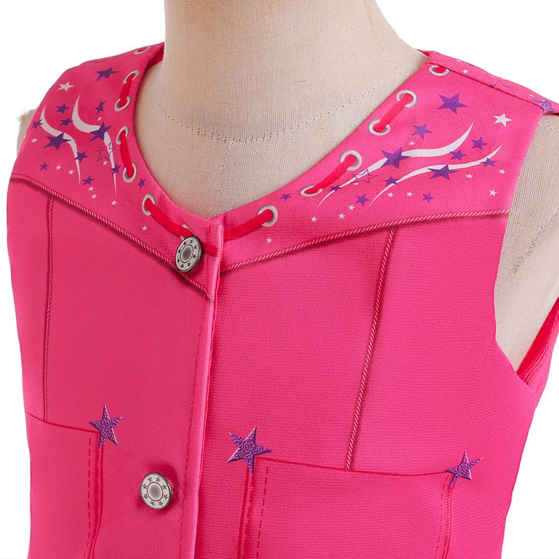 Movie Barbier Halloween Girls Cosplay Costume Peach Princess Dress Vintage Rose Top+Pants+Scarf Street Punk Set Party Clothes