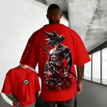 Anime Oversized Cotton T-shirt Summer Printed Unisex Street Hip Hop Loose Casual Short Sleeve Top