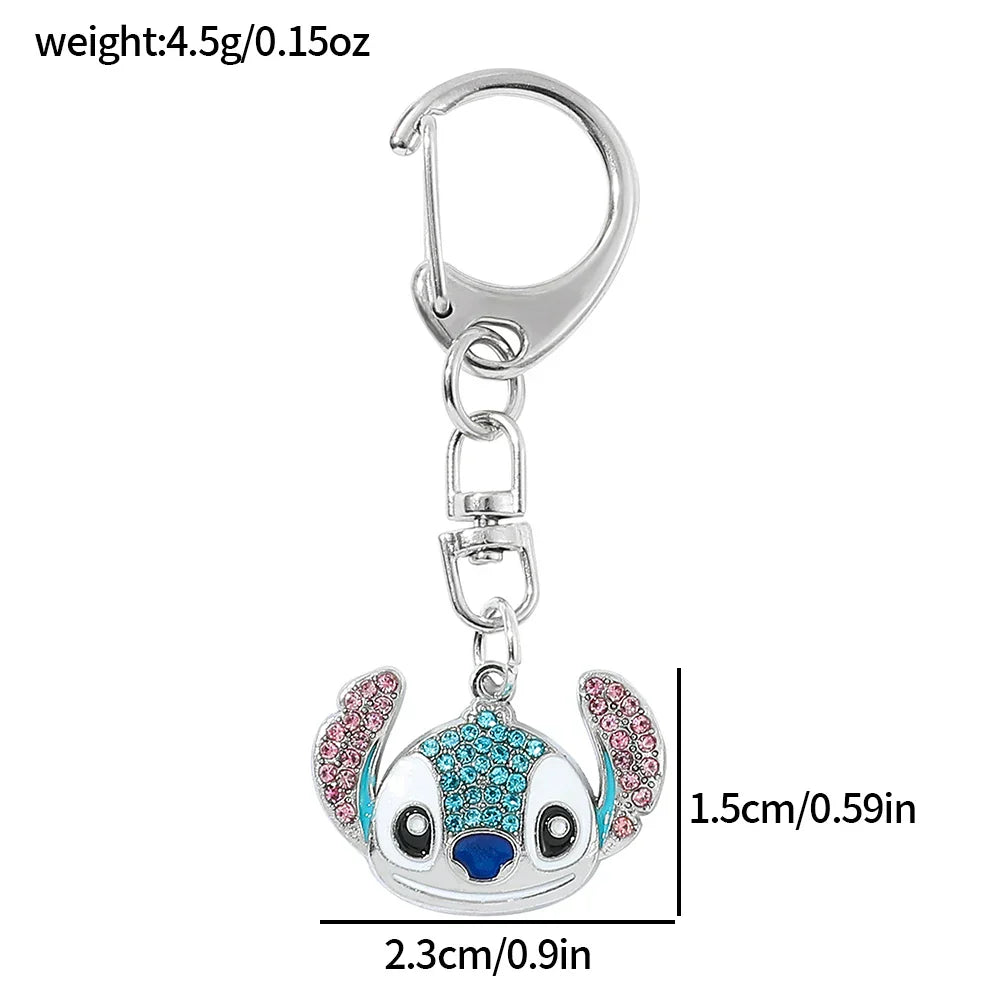 Stitch Cartoon Pendant Necklace Cute Filled Rhinestones Jewelry Personality Sweater Chain Gift for Fashion Lovers