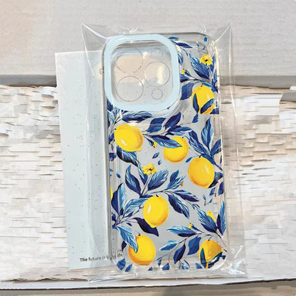 Summer Fruit Lemon Clear Phone Case for iPhone 16 15 14 13 12 11 Pro Max 16E XR XS X 16 Plus 17 Air Transparent Soft TPU Cover