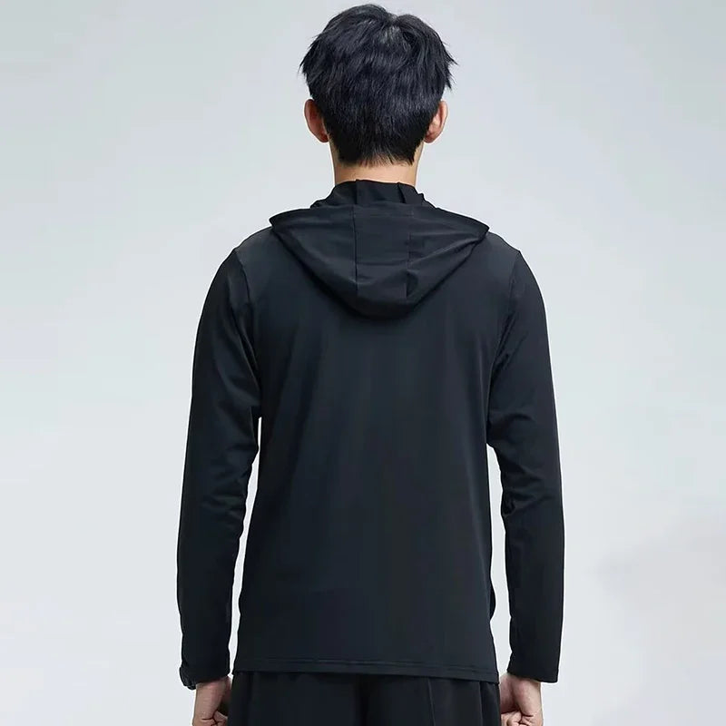 Quick Dry Men's Cycling Jacket Sports Running Outdoor Fitness Hooded Waterproof Motorcyclist Coat Gym Outdoor Skin Windbreaker