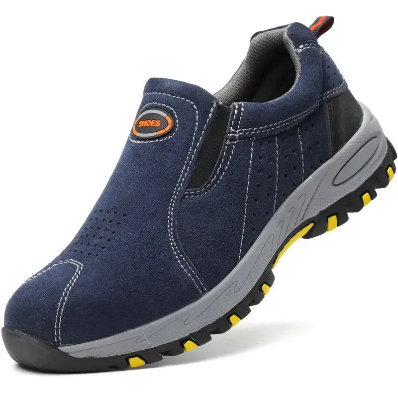 Labour Protection Safety  Work Boots Anti-Smashing Anti-Puncture Welding Welder Industrial Steel Toe  Men Slip on  Sneakers
