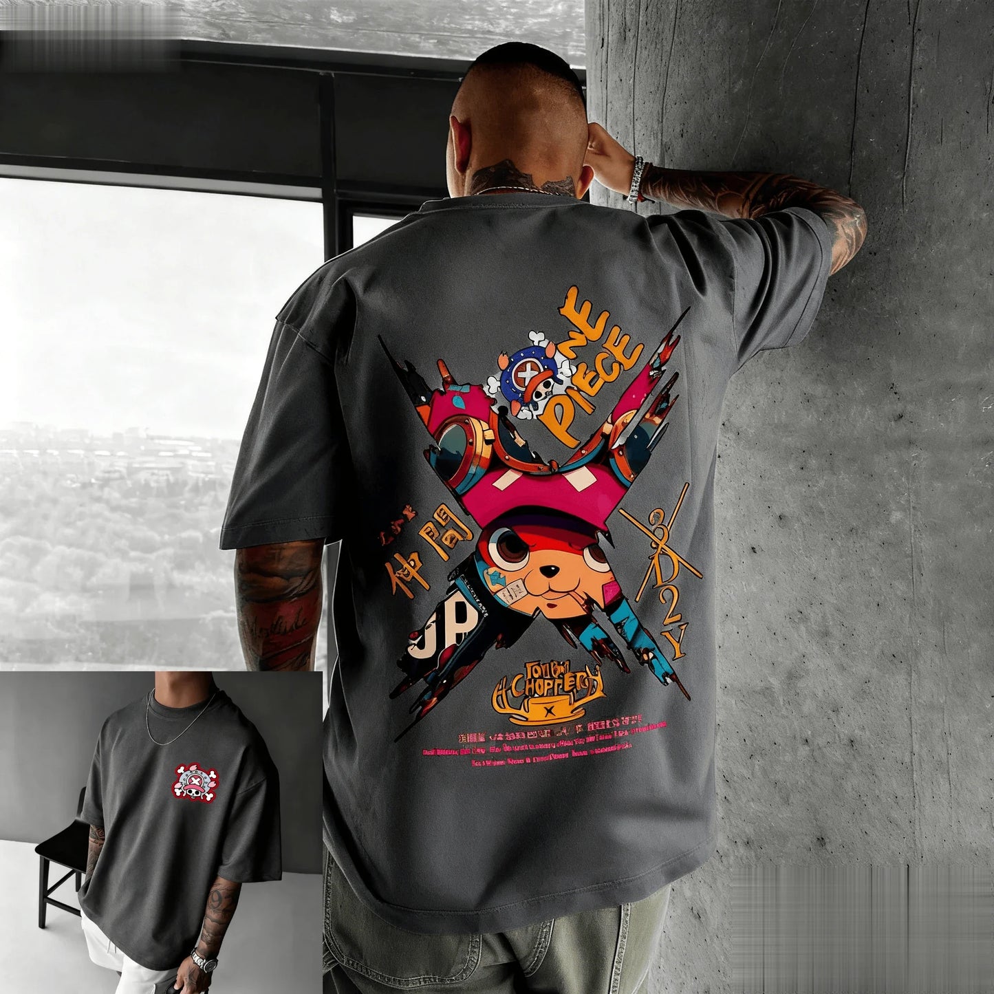 New One Piece Chopper Anime T Shirt Men Women Cotton Short Sleeve Tee Summer Cartoon Graphic Streetwear Casual Top Oversized Y2k