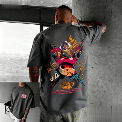 New One Piece Chopper Anime T Shirt Men Women Cotton Short Sleeve Tee Summer Cartoon Graphic Streetwear Casual Top Oversized Y2k