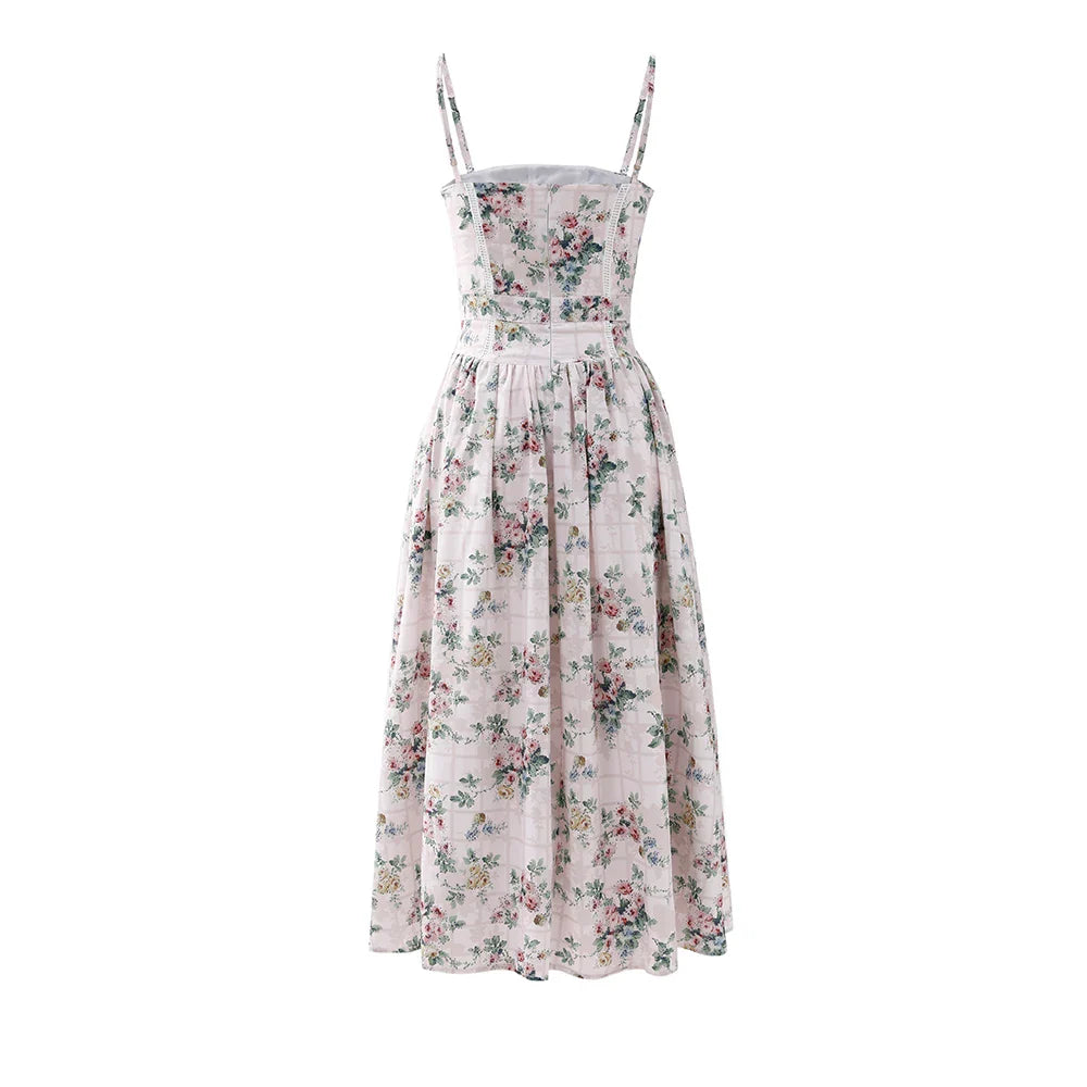 Summer Clothes for Women Midi Elegant Dress 2025 New Arrivals White Floral Print Holiday Dress