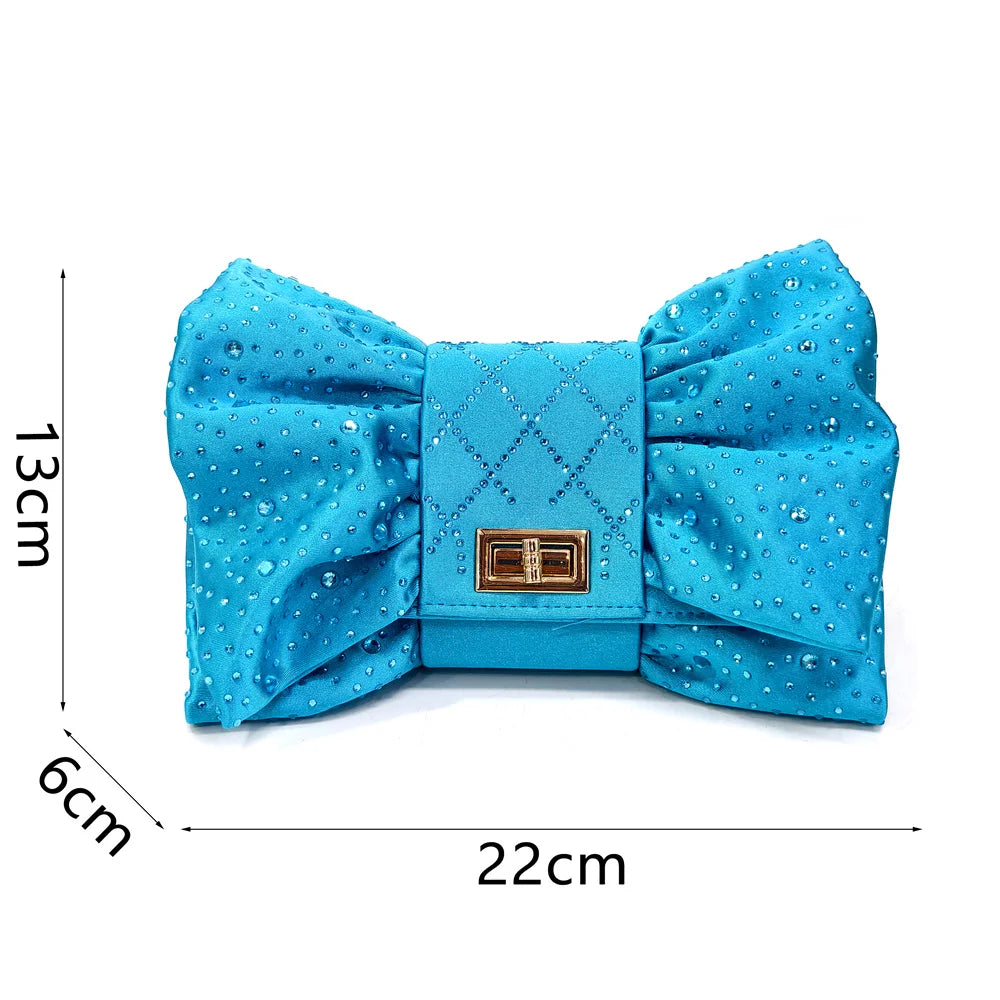 Fashion Brown Color Women's Party Shoes and Bag Set With Elegant Diamond Butterfly Design - Stylish and Chic