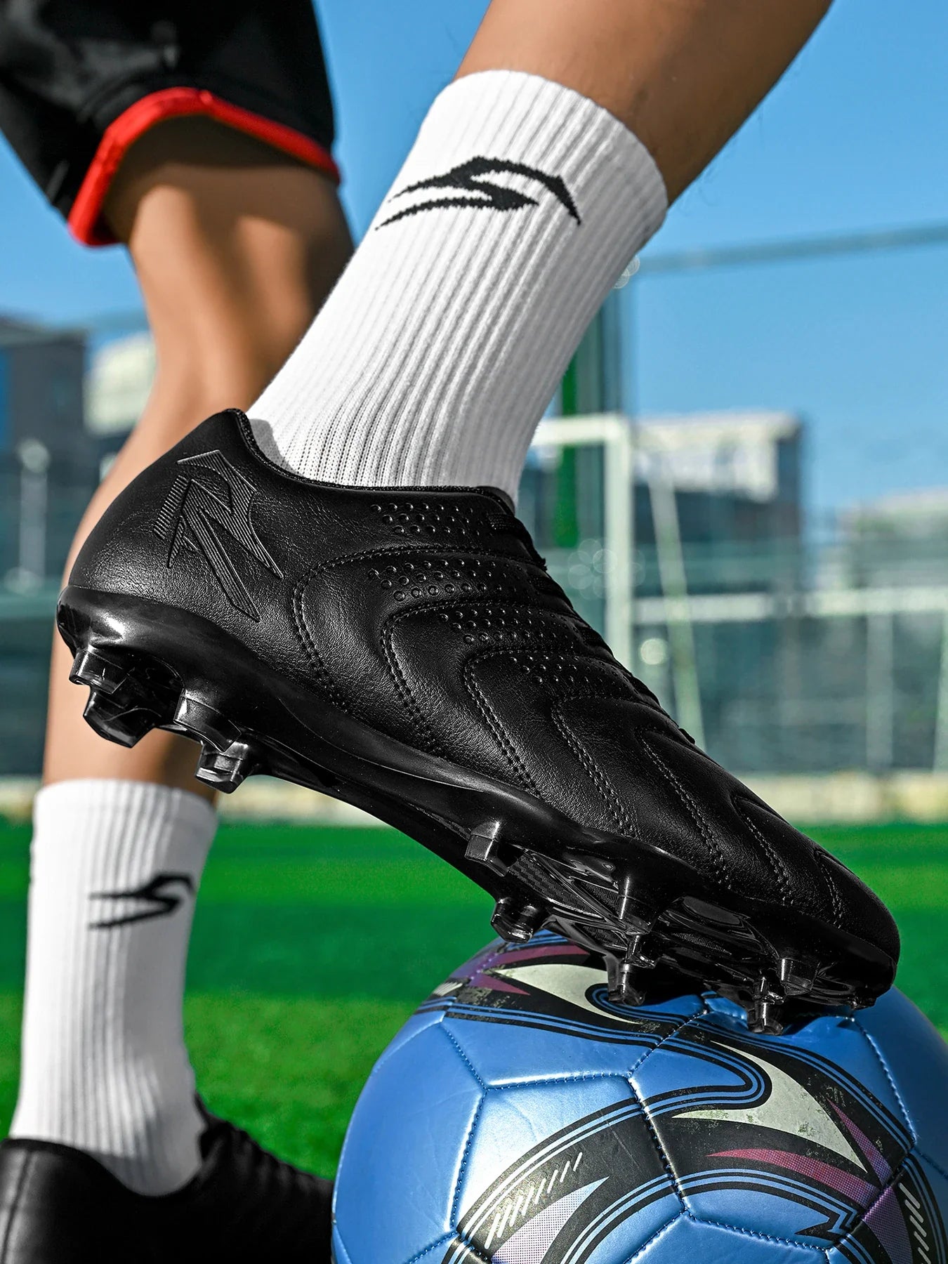 AG/FG Soccer Boots Unisex Youth Adult PU Fabric Upper TPU Sole Non-Slip Wear-Resistant Outdoor Sports Pitch