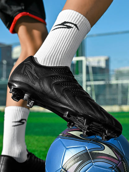 AG/FG Soccer Boots Unisex Youth Adult PU Fabric Upper TPU Sole Non-Slip Wear-Resistant Outdoor Sports Pitch