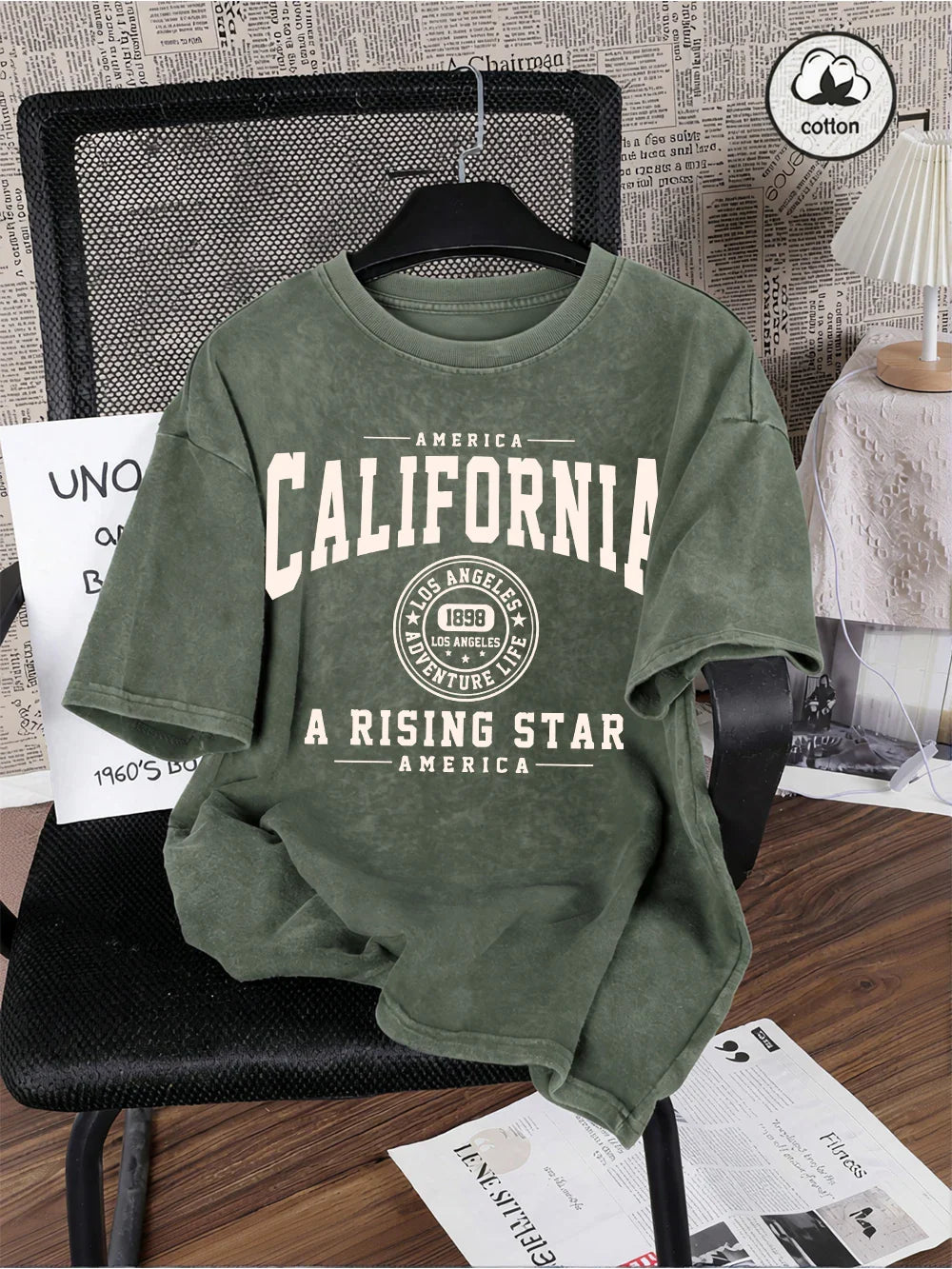 America California Printed Washed T-Shirt Mens Cotton Oversized T Shirt Casual O-Neck Short Sleeve Tops Summer Basic Male Tees