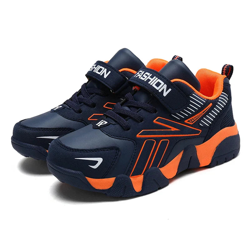 Four Seasons Leather Kids Shoes Non Slip Outdoor Children Walking Sneakers Casual Boys Sport Tennis Size 28-39