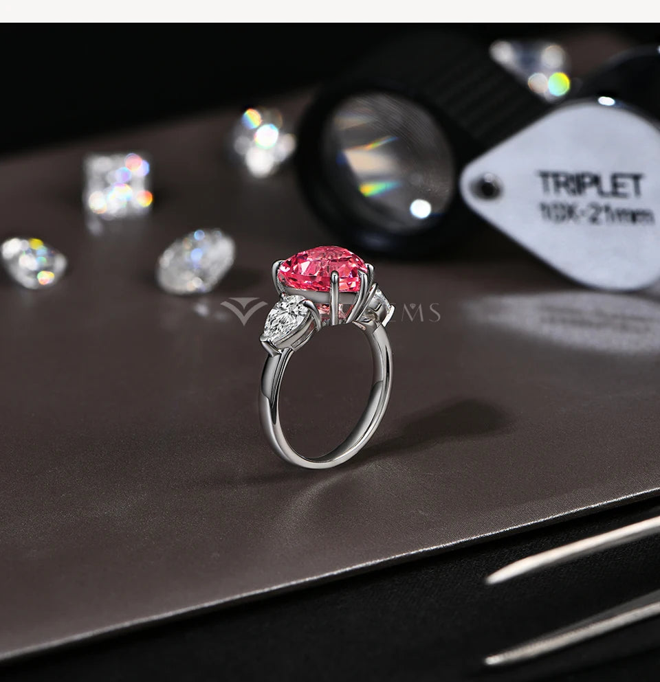 4CT Heart Cut Moissanite Ring 10*10mm D Color 925 Sterling Silver Solitaire Ring Engagement Wedding Jewelry Top Quality