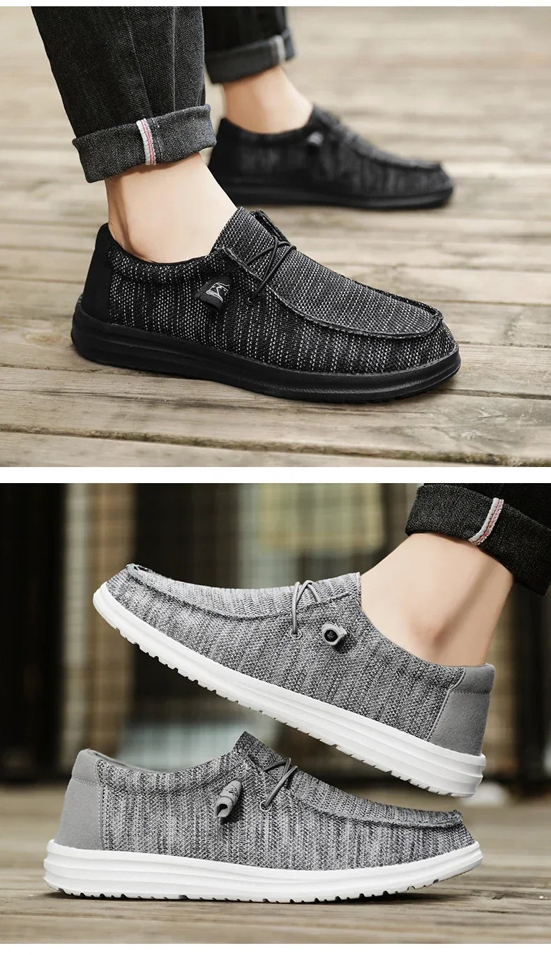 Sapatos de Lona Masculinos Casuais Slip On Alpargatas Homens Moccasins Mocassim Masculino Leve Respirável Tamanho Grande 50