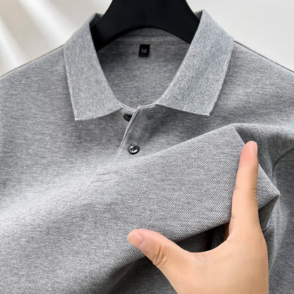 100% Cotton Polo Shirt, Four Seasons Universal  Leisure Long Sleeve, Breathable Lapels T-shirt, Perfect for Golf Sports Durable