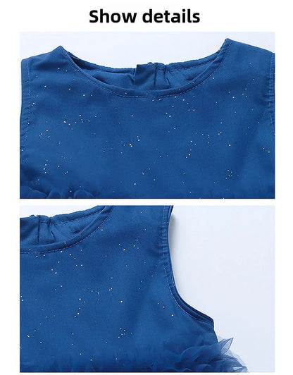 Girl's Dress Summer New Children's Sleeveless Yarn Dress Fluffy Dress Girl's Fashionable Baby Princess Dress