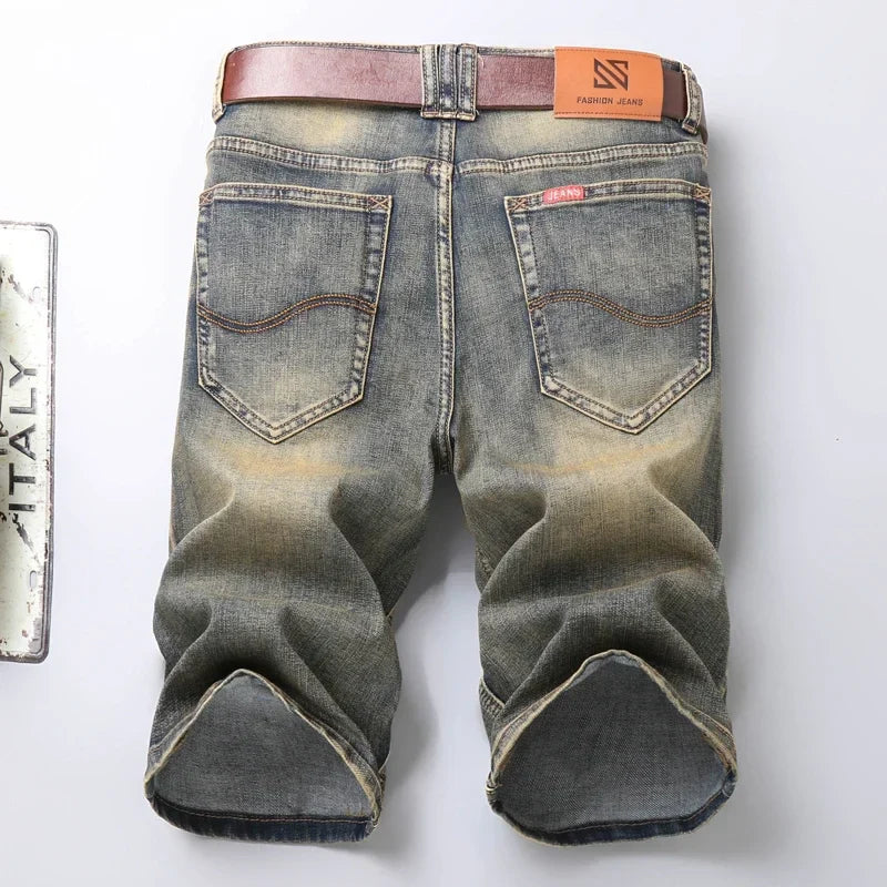 2025 New Summer Brand Stretch Thin Bermuda Masculina Cotton Denim Jeans Men Knee Length Soft Ropa Hombre Shorts