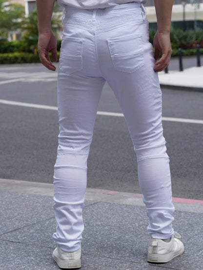 Fashionable Distressed Men's Jeans  White Color  Versatile And Easy To Match  Promotion Offer  Free Shipping To Your Home