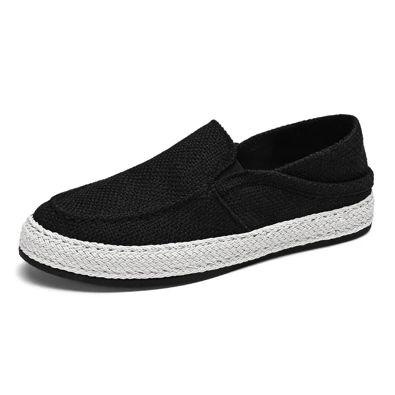 Summer Casual Loafers Men Breathable Slip On Urban Shoes Men Classic Linen Canvas Sneakers Male Light Flats Lazy Shoes Cheap