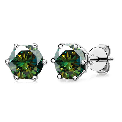 Real 1 CT D Color Moissanite Stud Earrings For Women Top Quality 925 Sterling Silver Sparkling Wedding Jewelry