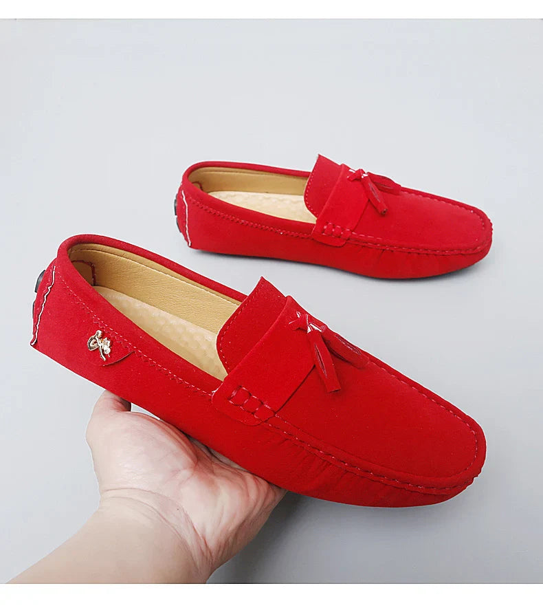 2025 New Beanie Shoes Men's Tassel Frosted Soft Sole Korean Style Easiest for Match Fashion Casual Shoes British Lazy Driving Trbottomy Shoes