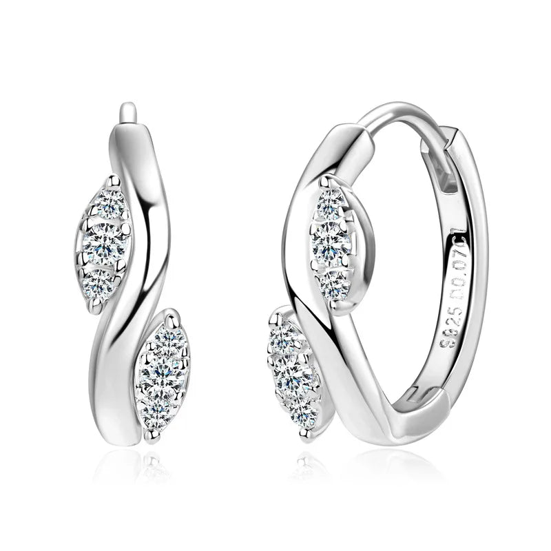 1.5cm Wedding Moissanite Hoop Earrings for Women Luxury Quality Jewelry 100% 925 Sterling Silver Earring Lab Diamond