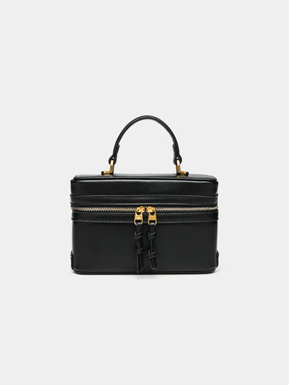 Fashionable versatile box bag brown one shoulder trendy hand-held hard fashionable small square bag